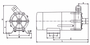 MP系列微型磁力驅(qū)動(dòng)循環(huán)泵（安裝尺寸）