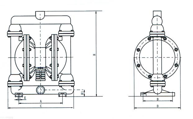 QBY系列氣動(dòng)隔膜泵(安裝尺寸)